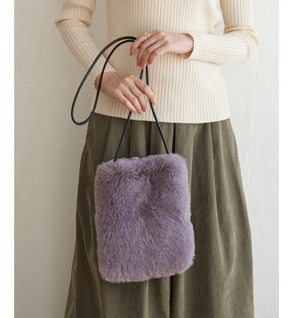 ikka「エコファーふわふわミニショルダーバッグ」|その他|パープル