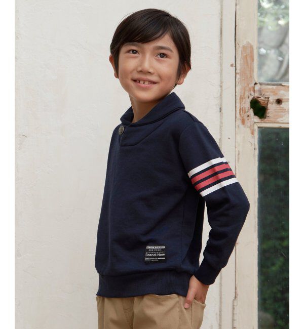 ikka kids「コンチョボタンショール襟トレーナー 2（120~160cm）」|Tシャツ・カットソー|