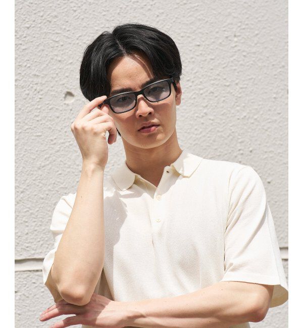  「SUNCUTGlasses/UV100%CUT サングラス レザー調 ラバーテンプル 紫外線対策 UV対策 UVカット ズレ落ち防止」|サングラス|