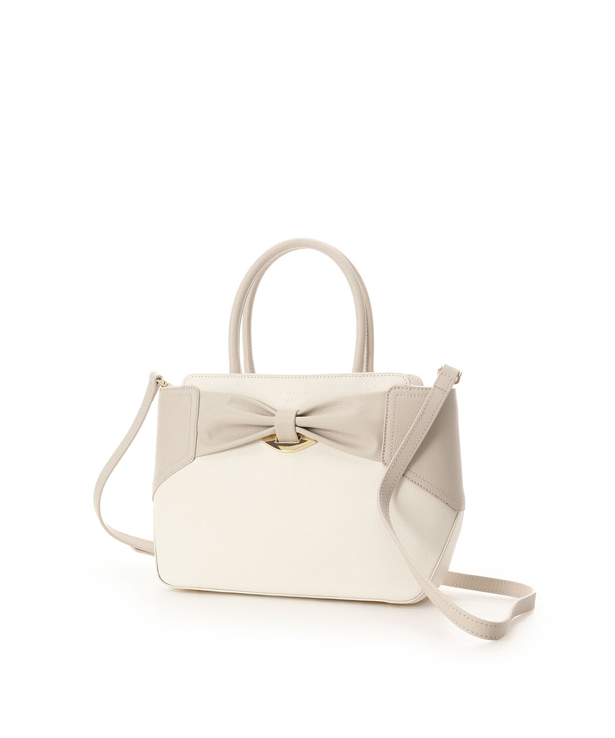 Samantha Thavasa「バイカラーリボンモチーフ スプリットレザーハンドバッグ」|ハンドバッグ|