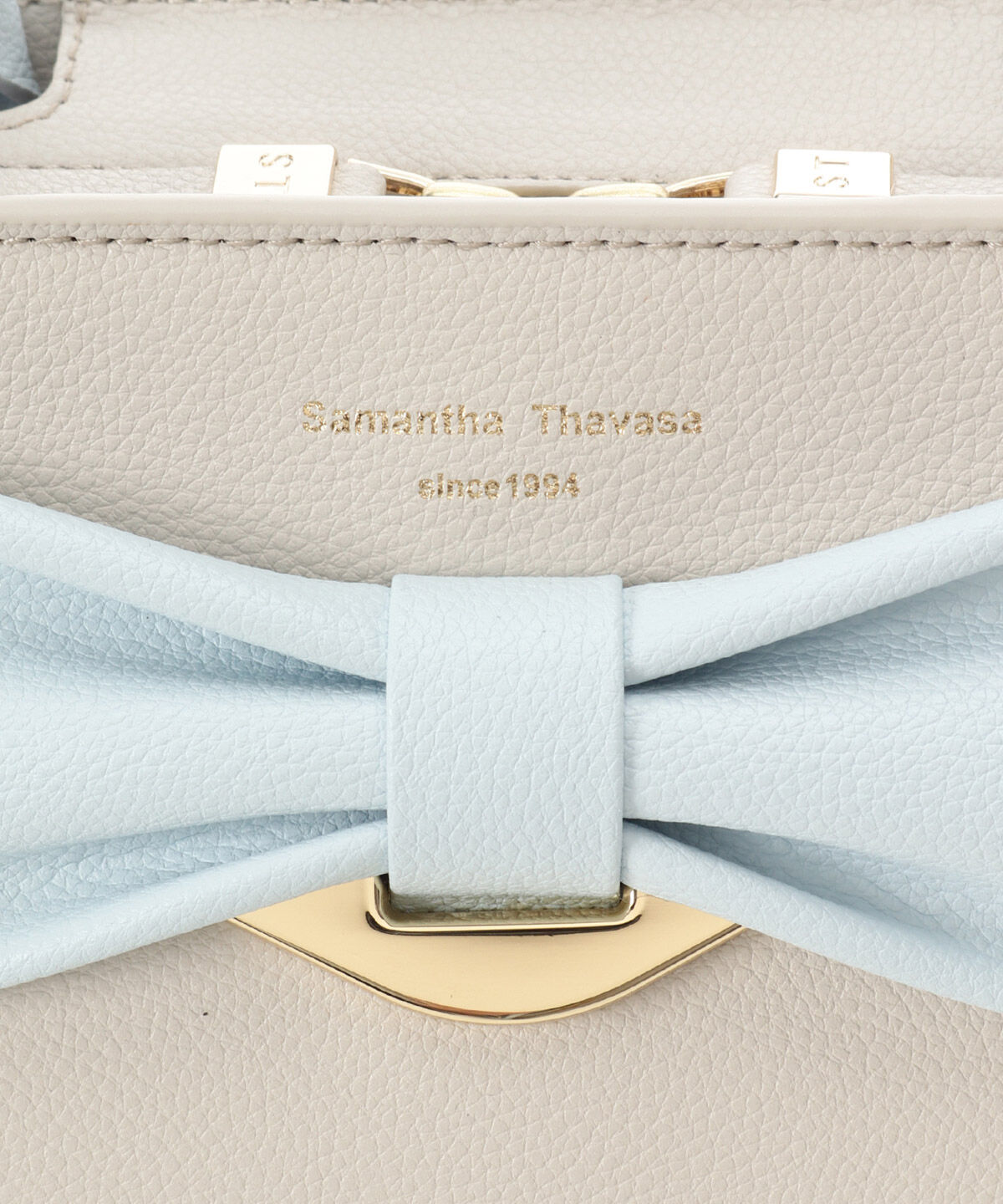 Samantha Thavasa「バイカラーリボンモチーフ スプリットレザーハンドバッグ」|ハンドバッグ|