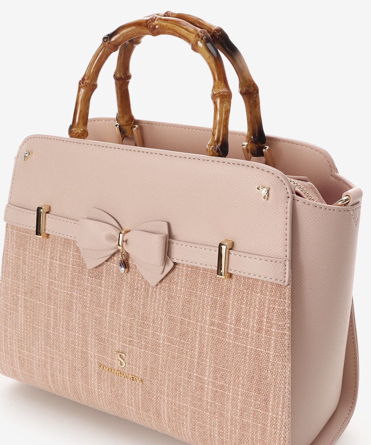 Samantha Vega「マテリアルアクセントリボンハンドバッグ」|ハンドバッグ|