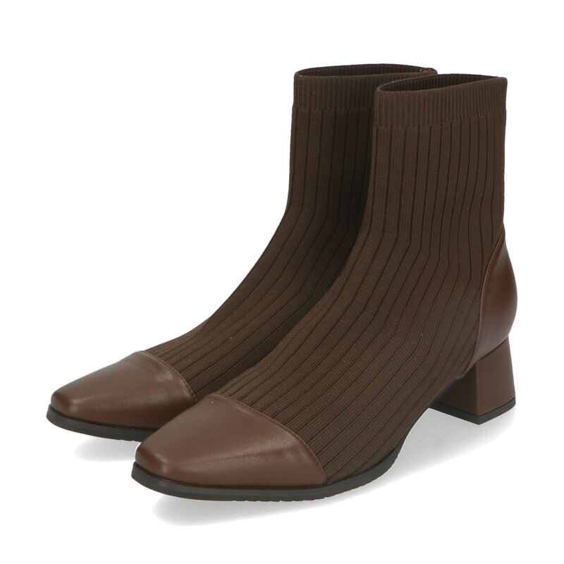 ORiental TRaffic「切替 ニット ヒールブーツ /31407 柔らかい ストレッチ」|ショートブーツ|