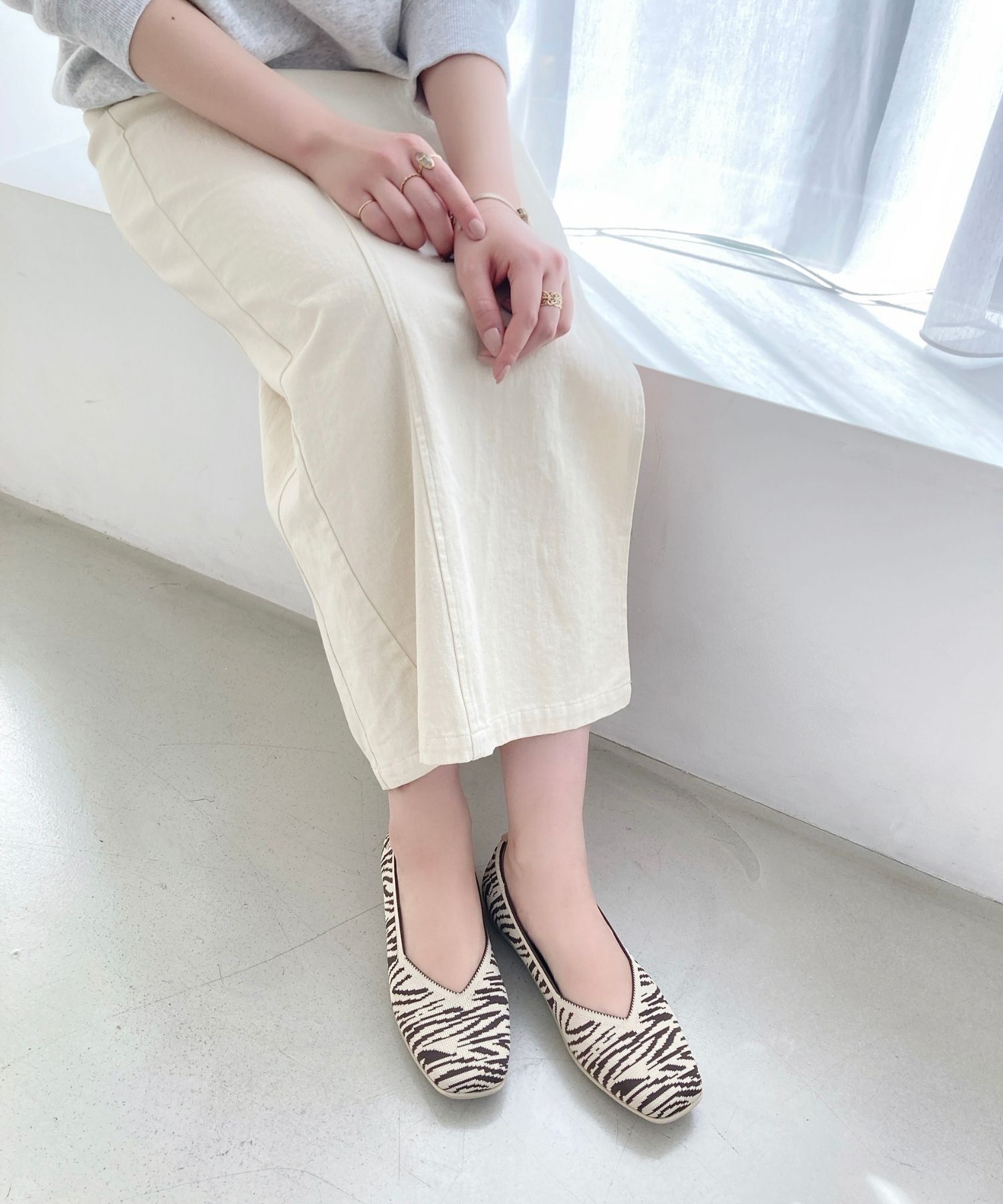 ORiental TRaffic「【洗濯OK】 ニット パンプス /R-3215 軽量 フラット ニット 通気性 柔らかい」|パンプス|