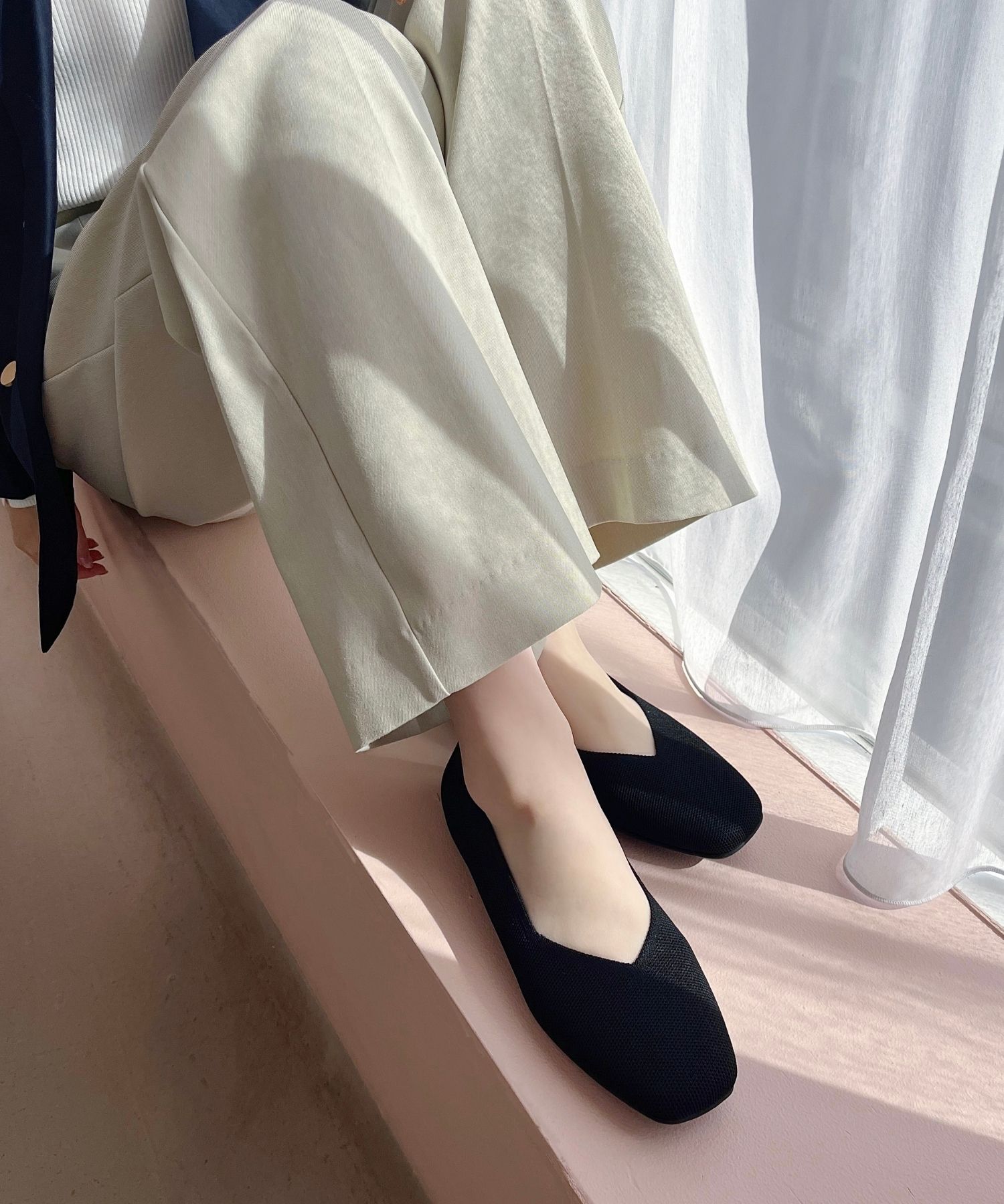 ORiental TRaffic「【洗濯OK】 ニット パンプス /R-3215 軽量 フラット ニット 通気性 柔らかい」|パンプス|