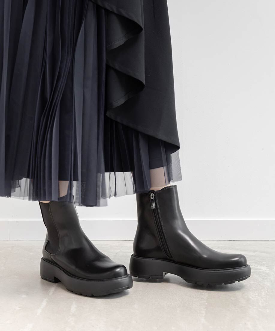  「ボリュームソールベーシックサイドゴアブーツ」|ショートブーツ|