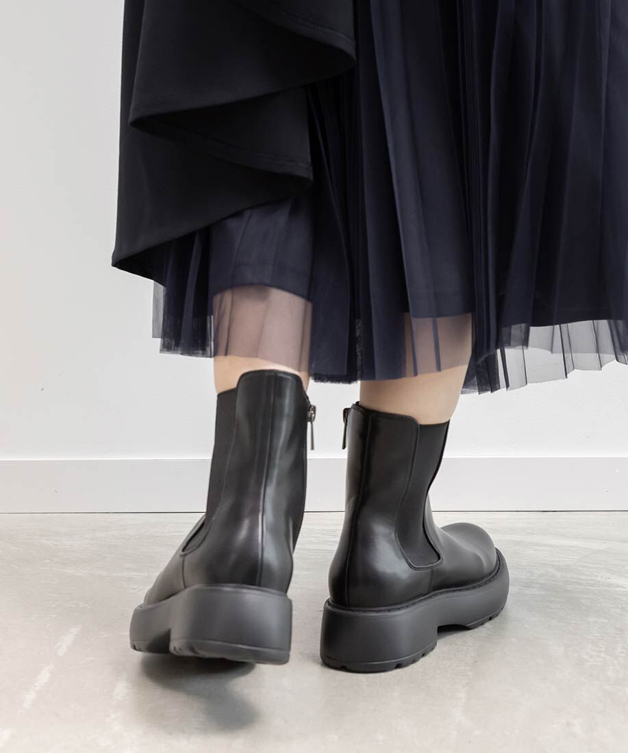  「ボリュームソールベーシックサイドゴアブーツ」|ショートブーツ|