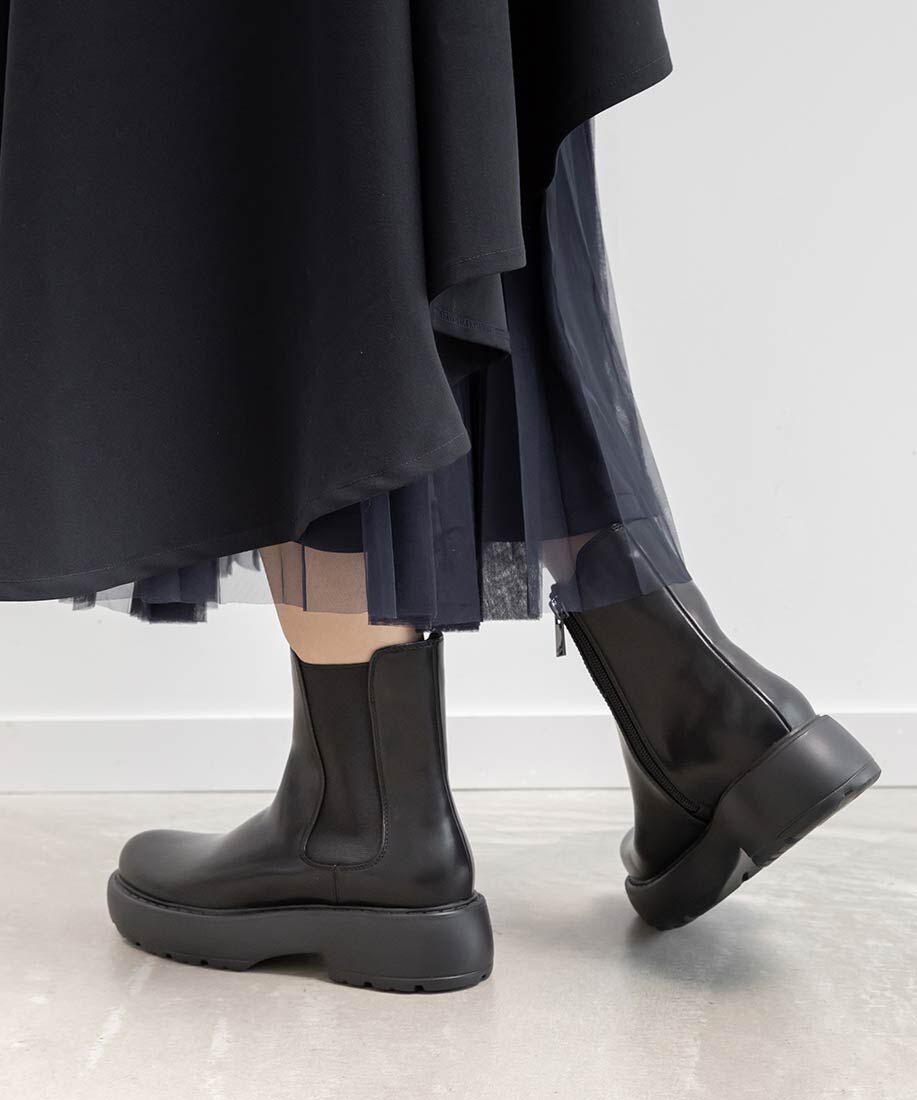  「ボリュームソールベーシックサイドゴアブーツ」|ショートブーツ|
