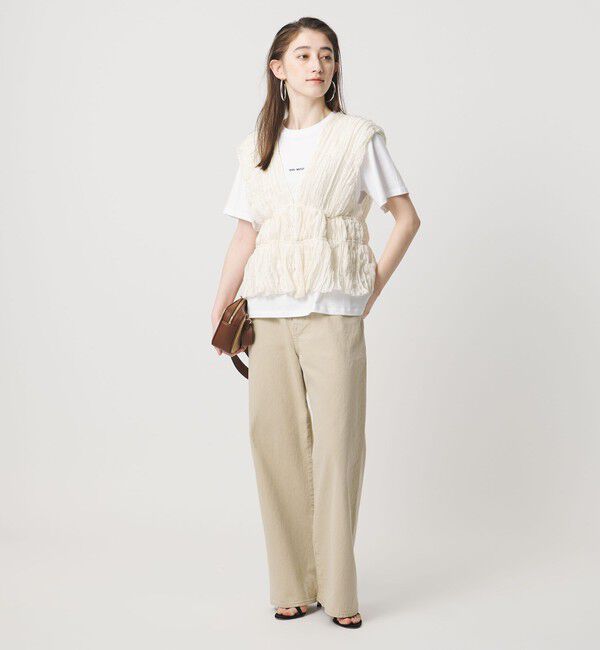 UNITED ARROWS「シャーリング フリル ベスト」|ベスト・ジレ|