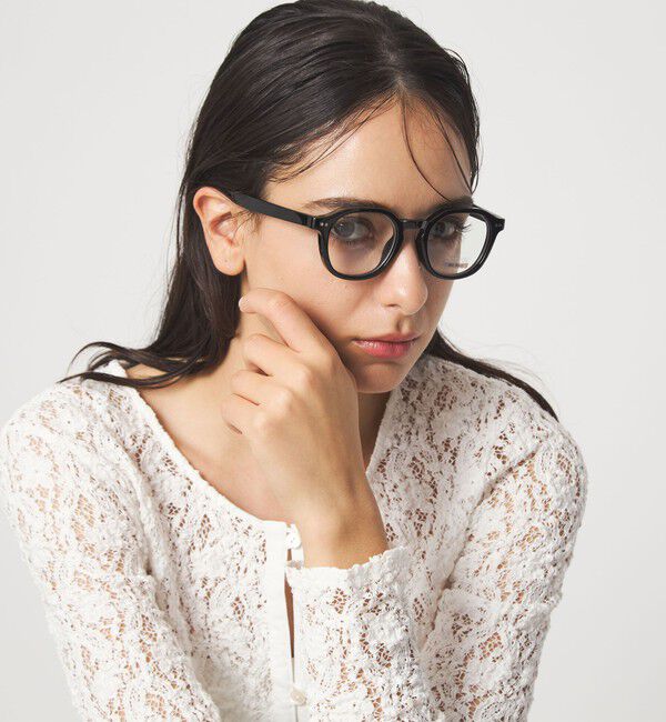 UNITED ARROWS green label relaxing「クラウンパント フルリム クリアレンズ メガネ」|メガネ|BLACK