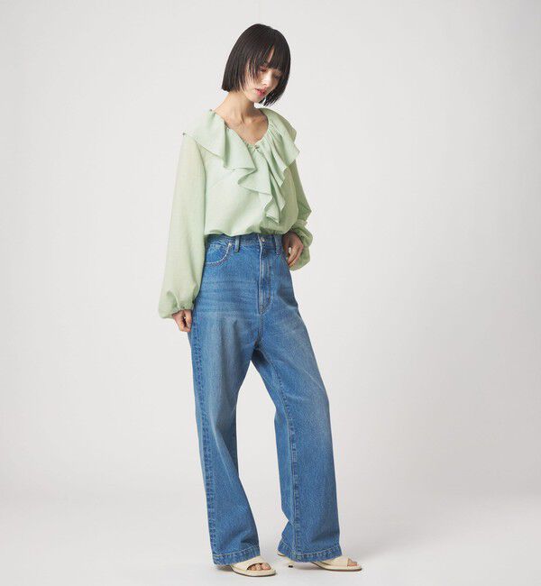 EMMEL REFINES「＜EMMEL REFINES＞EM スパンボイル フリル ブラウス」|シャツ・ブラウス|