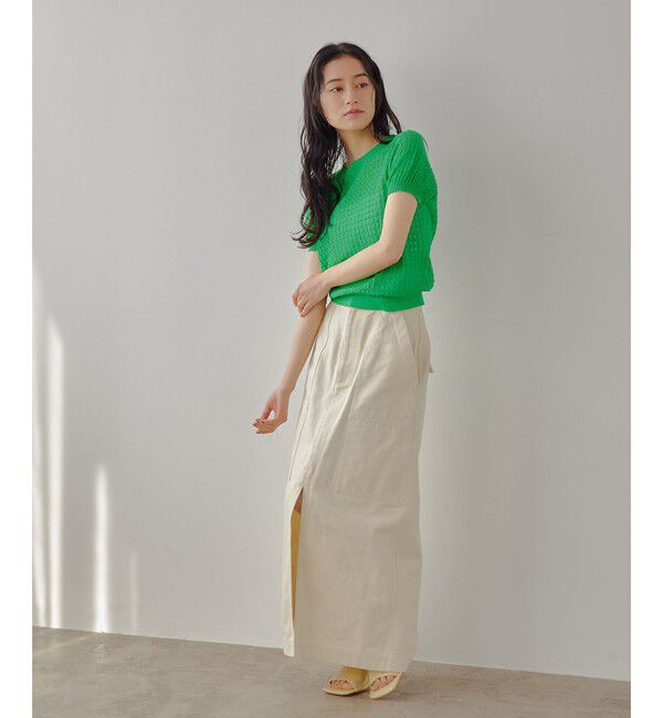 EMMEL REFINES「＜EMMEL REFINES＞EM HW スカシアミ ショートスリーブ ニット」|ニット・セーター|