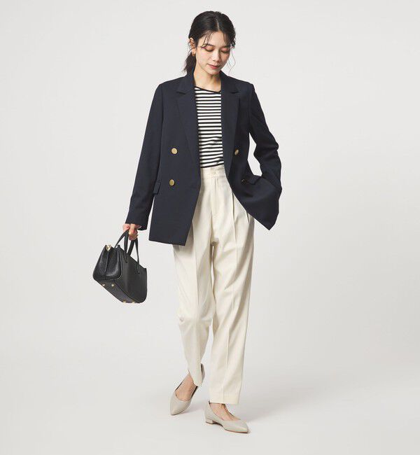 UNITED ARROWS green label relaxing「［size SHORT/TALLあり］Daily Chic タック スリム パンツ オフホワイト」|スラックス|