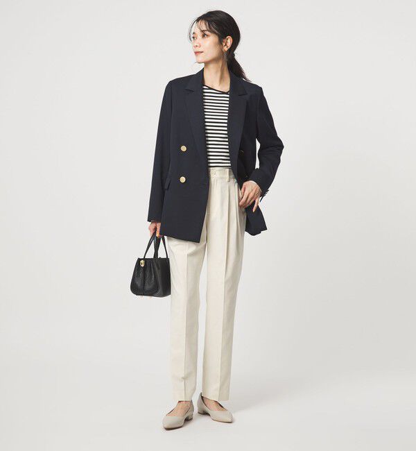 UNITED ARROWS green label relaxing「［size SHORT/TALLあり］Daily Chic タック スリム パンツ オフホワイト」|スラックス|