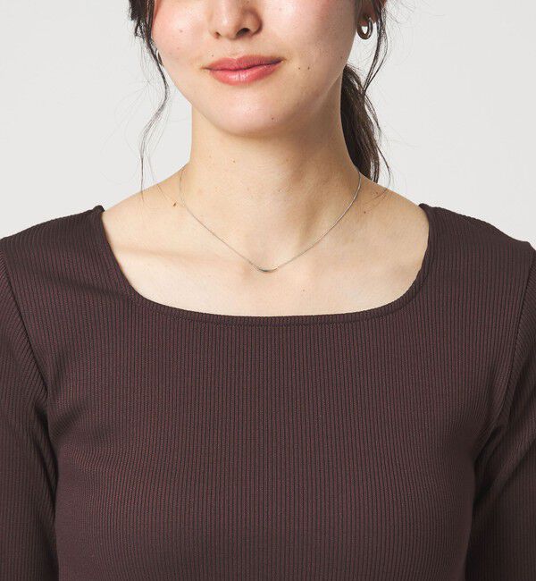 UNITED ARROWS green label relaxing「ブライトリブ スクエアネック 5分袖 プルオーバー カットソー」|Tシャツ・カットソー|