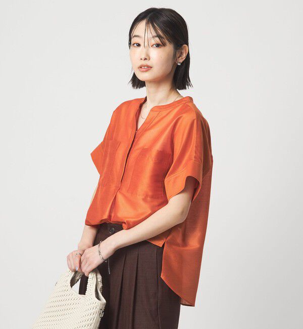 UNITED ARROWS green label relaxing「カールマイヤー ポケット ショートスリーブ ブラウス マシンウォッシャブル 通気性」|シャツ・ブラウス|