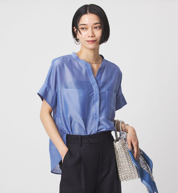 UNITED ARROWS green label relaxing「カールマイヤー ポケット ショートスリーブ ブラウス マシンウォッシャブル 通気性」|シャツ・ブラウス|