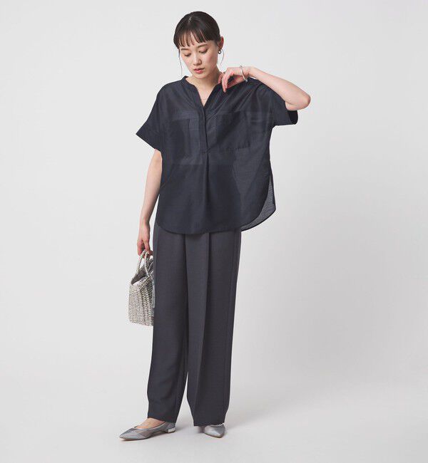 UNITED ARROWS green label relaxing「カールマイヤー ポケット ショートスリーブ ブラウス マシンウォッシャブル 通気性」|シャツ・ブラウス|