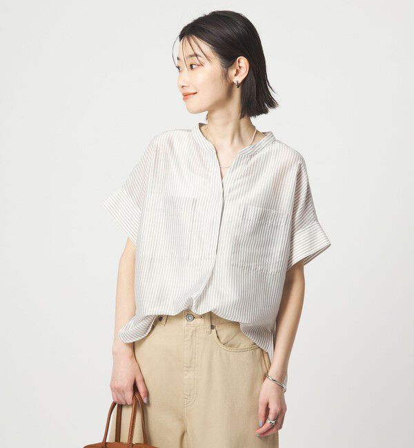 UNITED ARROWS green label relaxing「カールマイヤー ポケット ショートスリーブ ブラウス マシンウォッシャブル 通気性」|シャツ・ブラウス|