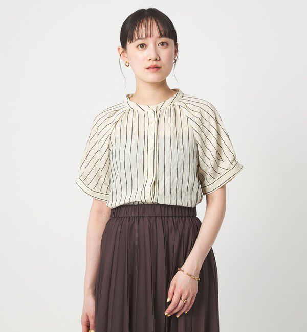 UNITED ARROWS green label relaxing「スタンド ストライプ ブラウス」|シャツ・ブラウス|