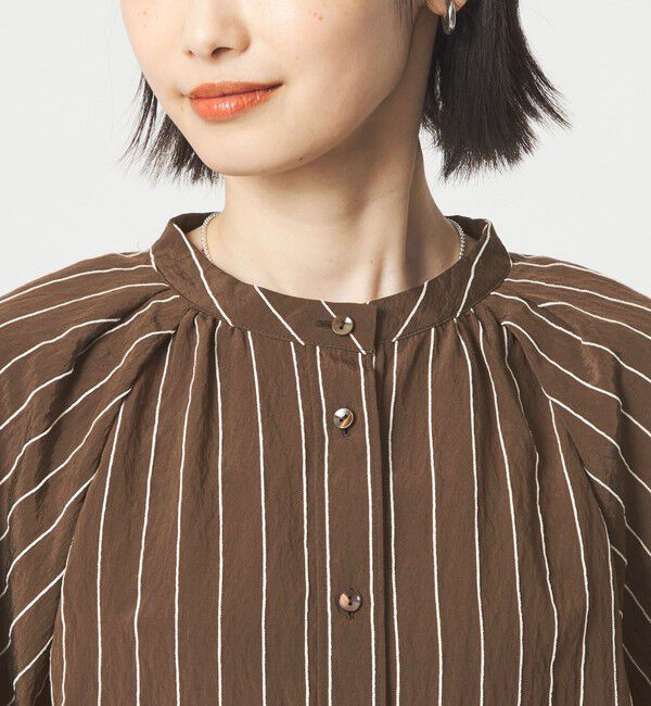 UNITED ARROWS green label relaxing「スタンド ストライプ ブラウス」|シャツ・ブラウス|