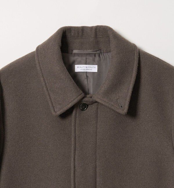 BEAUTY&YOUTH UNITED ARROWS「【WEB限定 WARDROBE SMART】PE メルトン バルカラーコート」|ステンカラーコート|
