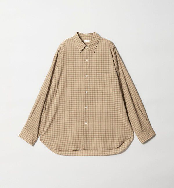 STEVEN ALAN「＜Steven Alan＞ オーガニックコットン ドビー チェック レギュラーカラー シャツ LOOSE」|シャツ・ブラウス|BEIGE