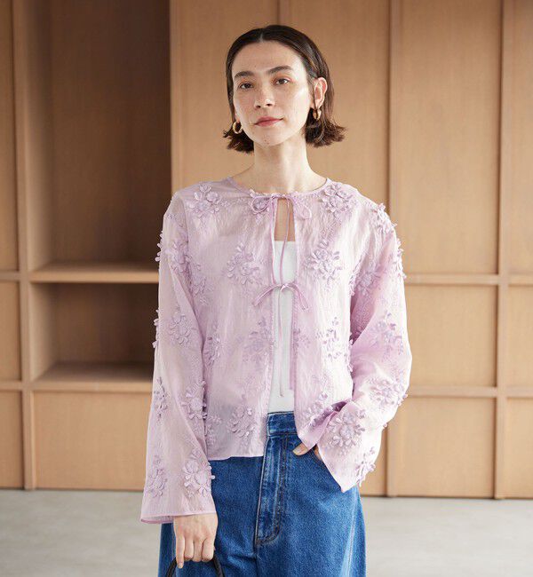 BEAUTY&YOUTH UNITED ARROWS「セルロースナイロン エンブロイダリーシャツ 2WAY」|シャツ・ブラウス|LILAC