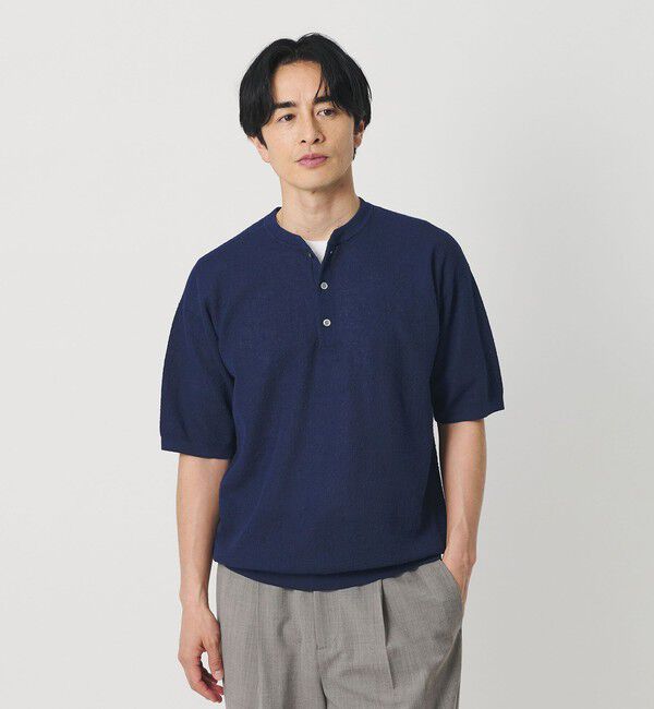 BEAUTY&YOUTH UNITED ARROWS「エアミラノ ヘンリーネック ニット ウォッシャブル 抗菌 防臭機能付き 」|ニット・セーター|