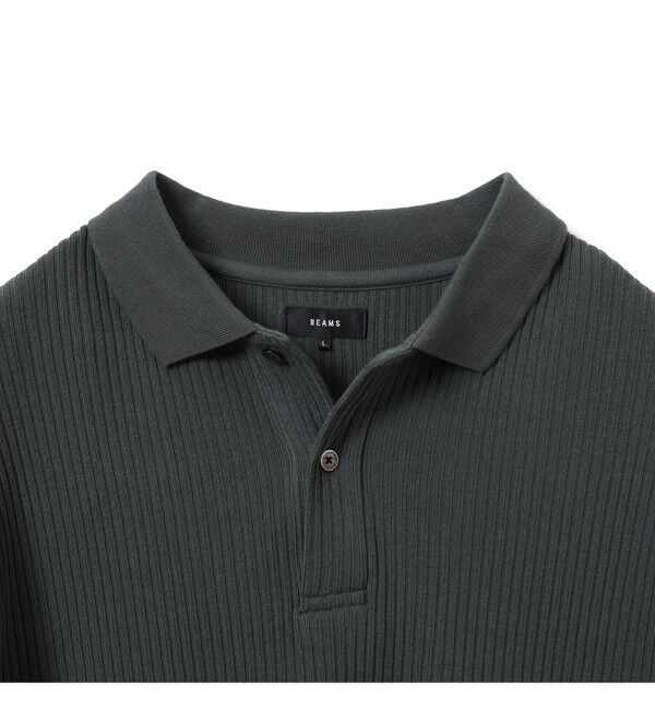BEAMS「ショート リブ ポロシャツ【ワイドショートフィット】」|ポロシャツ|