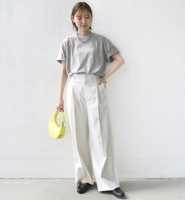 SHIPS for women「《一部追加予約》【WEB限定】 SHIPS ラウンド プリント ロゴ TEE」|Tシャツ・カットソー|