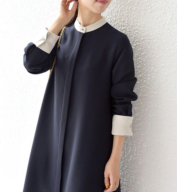 SHIPS any「SHIPS any:〈洗濯機可能〉ダブルクロス Aライン シャツワンピース」|ワンピース|