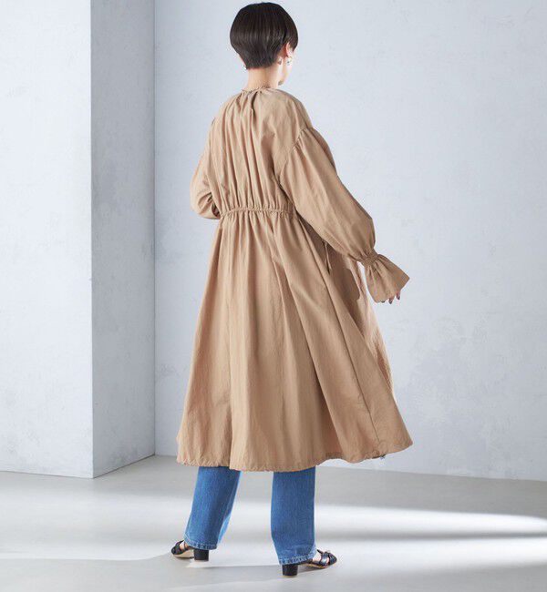 SHIPS for women「〈撥水加工/手洗い可能〉裾 ドロスト ノーカラー ロング コート 24SS ◇」|ノーカラーコート|