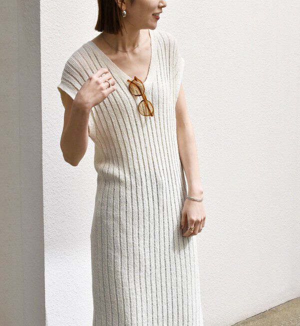 SHIPS any「SHIPS any:〈手洗い可能〉ブークレヤーン ワイドリブ ニット ワンピース」|ワンピース|