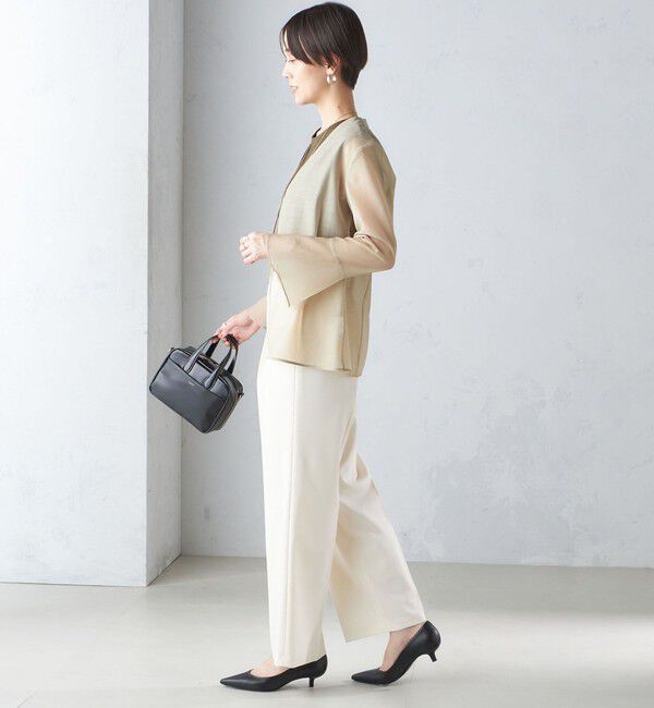 SHIPS for women「〈手洗い可能〉シアー オーガンジー フレア スリーブ ジャケット」|ノーカラージャケット|