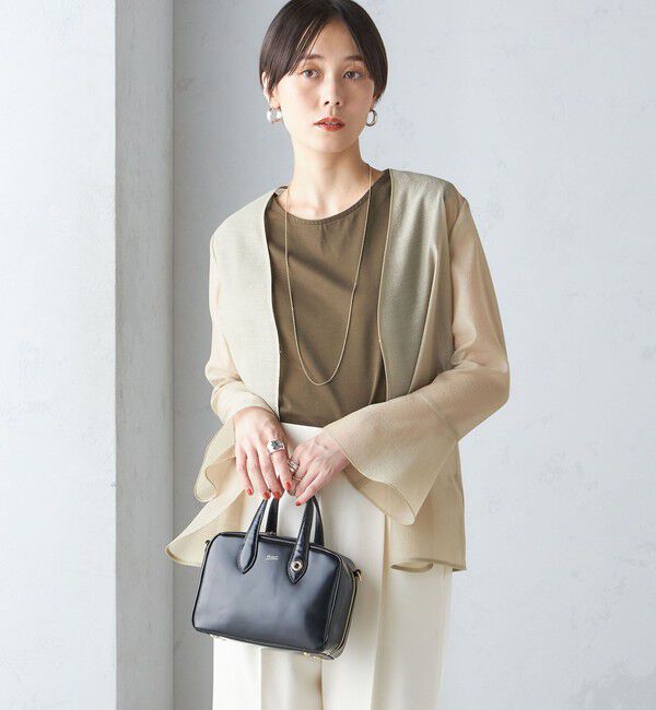 SHIPS for women「〈手洗い可能〉シアー オーガンジー フレア スリーブ ジャケット」|ノーカラージャケット|