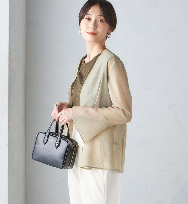 SHIPS for women「〈手洗い可能〉シアー オーガンジー フレア スリーブ ジャケット」|ノーカラージャケット|