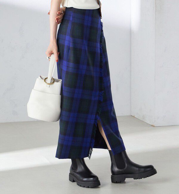 SHIPS for women「チェック フリンジ スカート」|スカート|