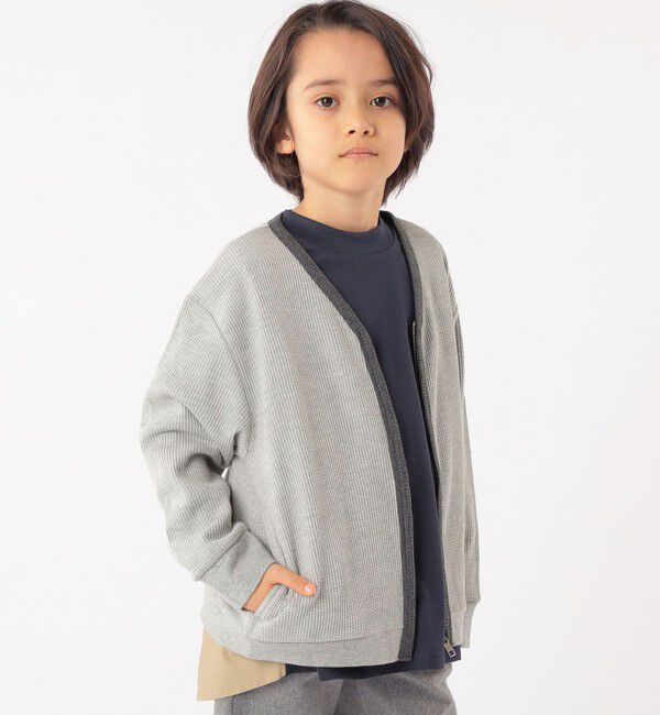SHIPS KIDS「SHIPS KIDS:100～130cm / ワッフル カーディガン」|カーディガン|