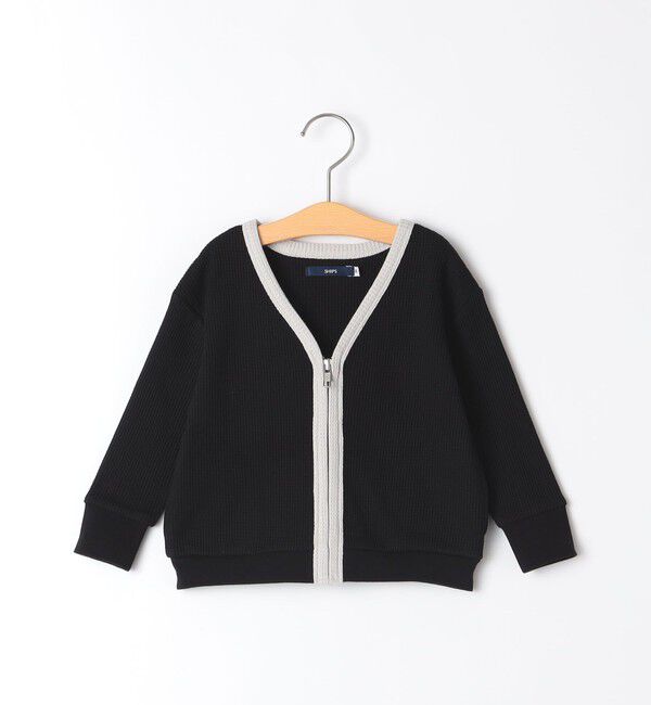 SHIPS KIDS「SHIPS KIDS:80～90cm / ワッフル カーディガン」|カーディガン|ブラック