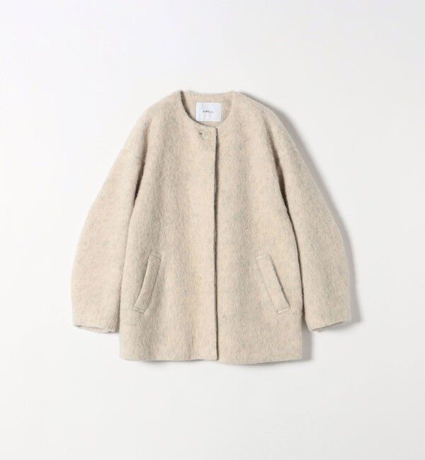 SHIPS any「SHIPS any: シャギー ノーカラー コクーン コート」|ノーカラーコート|