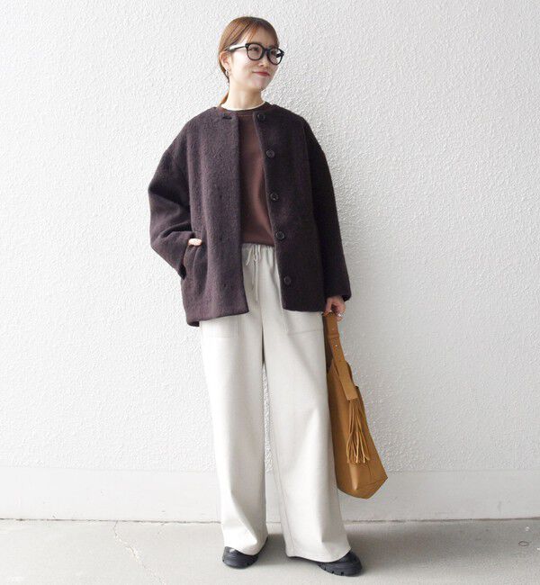 SHIPS any「SHIPS any: シャギー ノーカラー コクーン コート」|ノーカラーコート|