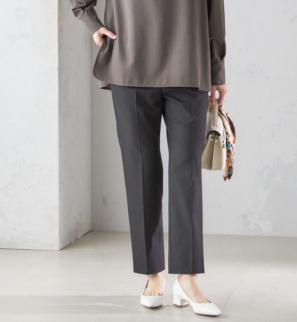 SHIPS for women「〈手洗い可能〉裏起毛 スリム テーパード パンツ」|その他|ブラック