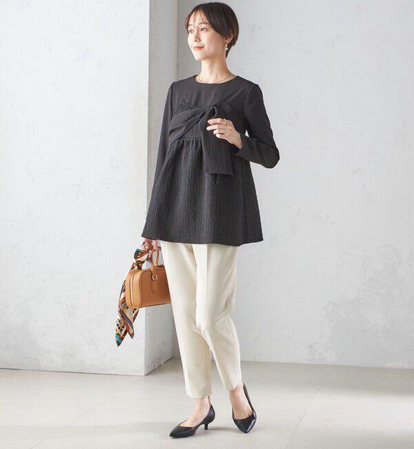 SHIPS for women「〈手洗い可能〉ジャカード ドッキング ビッグ リボン ブラウス」|シャツ・ブラウス|