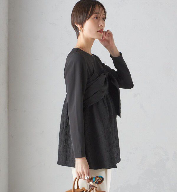 SHIPS for women「〈手洗い可能〉ジャカード ドッキング ビッグ リボン ブラウス」|シャツ・ブラウス|