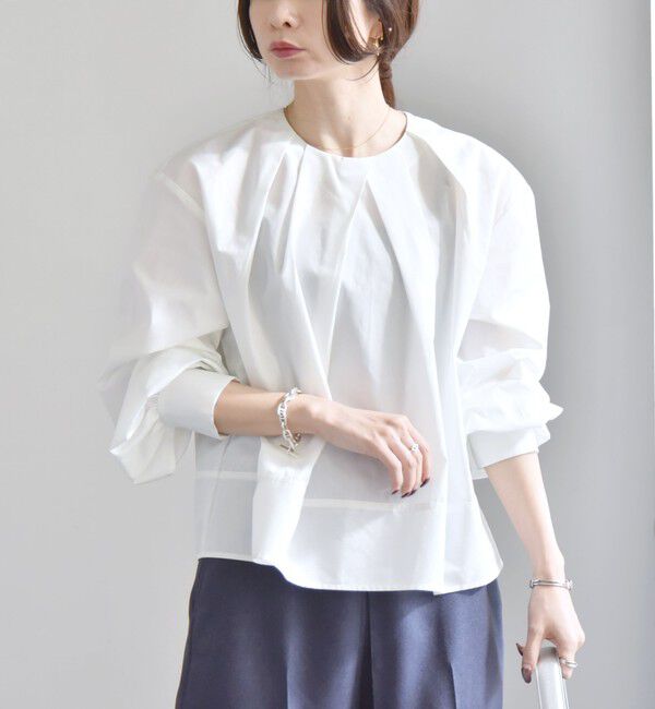 quaranciel「quaranciel:〈洗濯機可能〉REPREVE タック フレア シャツ ブラウス」|シャツ・ブラウス|