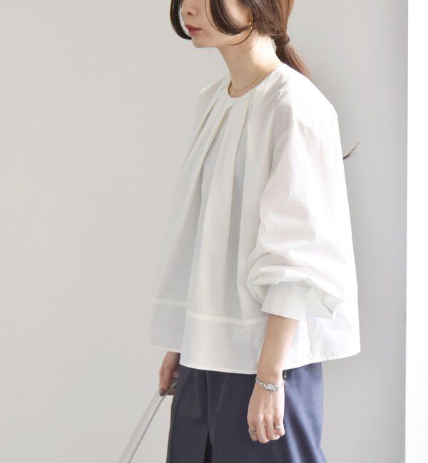 quaranciel「quaranciel:〈洗濯機可能〉REPREVE タック フレア シャツ ブラウス」|シャツ・ブラウス|