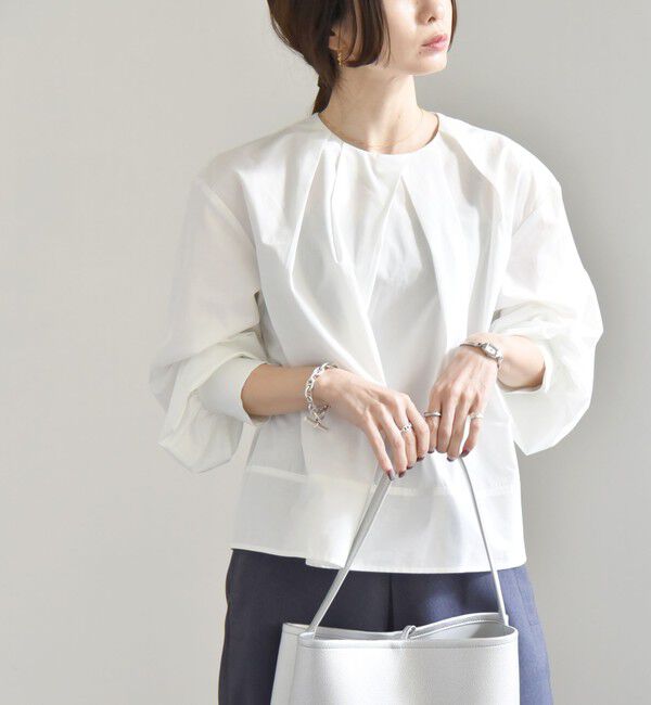 quaranciel「quaranciel:〈洗濯機可能〉REPREVE タック フレア シャツ ブラウス」|シャツ・ブラウス|