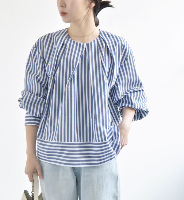 quaranciel「quaranciel:〈洗濯機可能〉REPREVE タック フレア シャツ ブラウス」|シャツ・ブラウス|