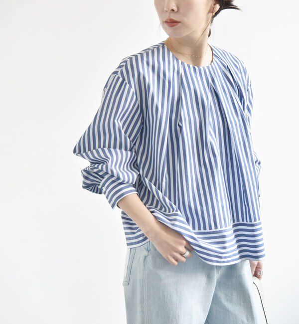 quaranciel「quaranciel:〈洗濯機可能〉REPREVE タック フレア シャツ ブラウス」|シャツ・ブラウス|